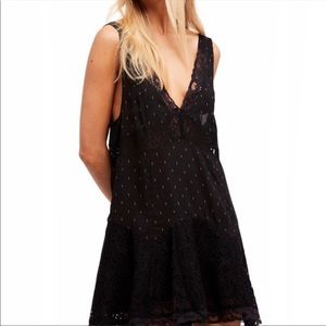 Free People Lace-Trim Slip Dress